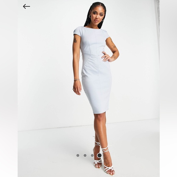 closet london Dresses & Skirts - Closet London Elegant Light Blue Puff Pencil Dress